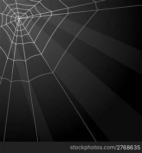 Dark vector background with spider web in the corner.