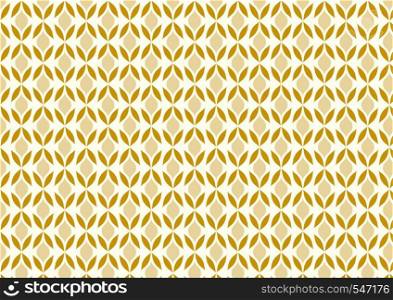 Dark Yellow Leaves and blossom pattern on light yellow background. Abstract or modern bloom seamless pattern style for classic or modern design