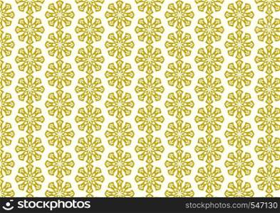 Dark Yellow Vintage or old blossom and leaves pattern on pastel background. Classic bloom pattern style for design
