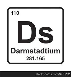 Darmstadtium chemical element icon vector illustration symbol design