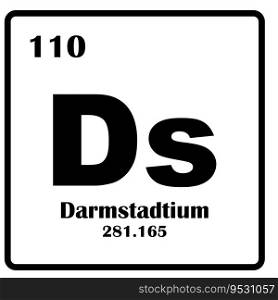 Darmstadtium chemical element icon vector illustration symbol design