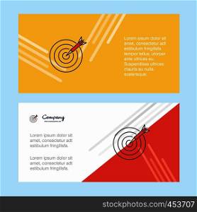 Dart abstract corporate business banner template, horizontal advertising business banner.