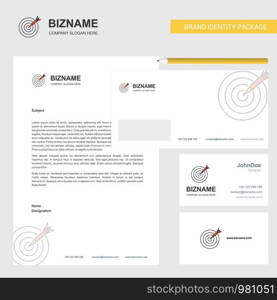 Dart Business Letterhead, Envelope and visiting Card Design vector template