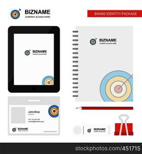 Dart Business Logo, Tab App, Diary PVC Employee Card and USB Brand Stationary Package Design Vector Template