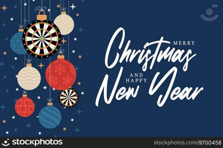 Dart christmas card merry sport Royalty Free Vector Image