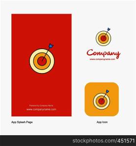 Dart Company Logo App Icon and Splash Page Design. Creative Business App Design Elements
