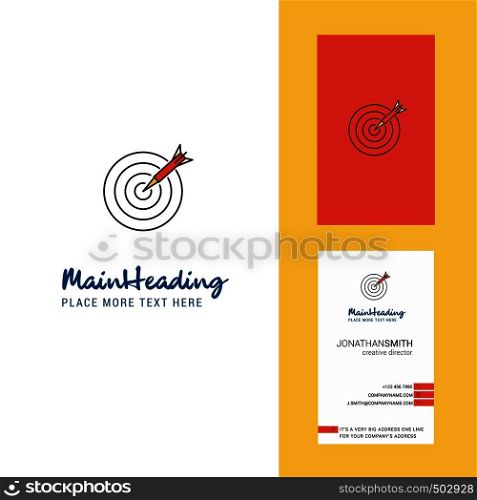 Dart Creative Logo and business card. vertical Design Vector
