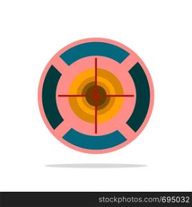 Dart, Focus, Target, Dollar Abstract Circle Background Flat color Icon