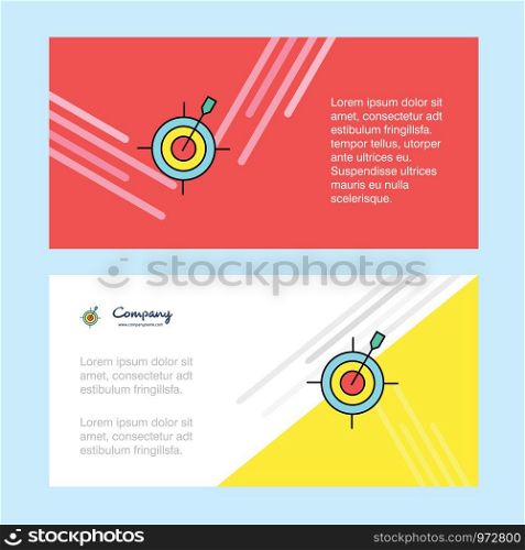 Dart game abstract corporate business banner template, horizontal advertising business banner.