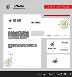 Dart game Business Letterhead, Envelope and visiting Card Design vector template
