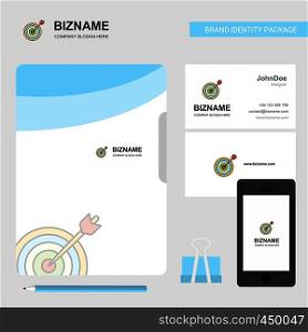 Dart game Business Logo, File Cover Visiting Card and Mobile App Design. Vector Illustration