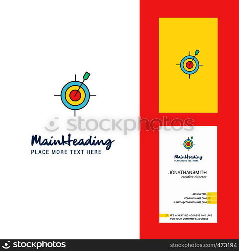 Dart game Creative Logo and business card. vertical Design Vector