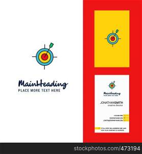 Dart game Creative Logo and business card. vertical Design Vector
