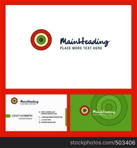 Dart game Logo design with Tagline & Front and Back Busienss Card Template. Vector Creative Design
