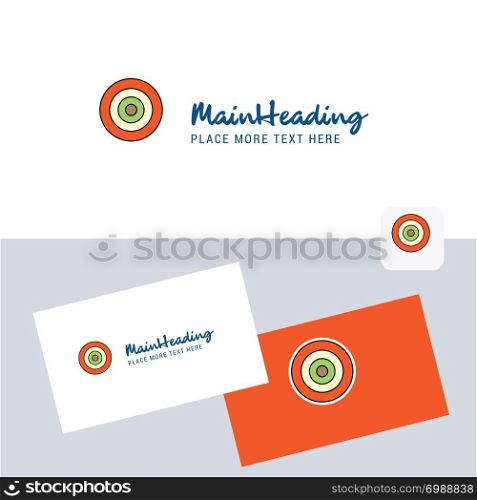 Dart game vector logotype with business card template. Elegant corporate identity. - Vector