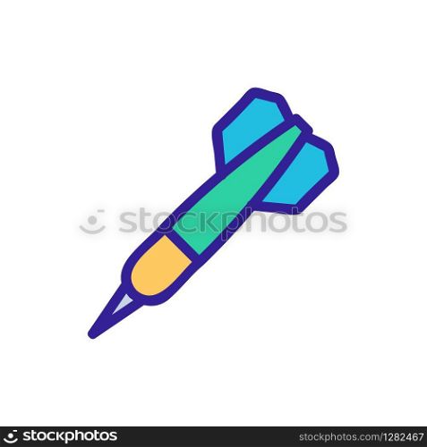 Dart icon vector. Thin line sign. Isolated contour symbol illustration. Dart icon vector. Isolated contour symbol illustration