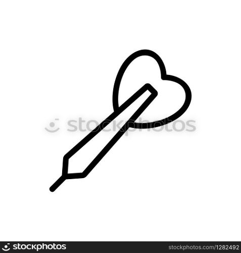 Dart icon vector. Thin line sign. Isolated contour symbol illustration. Dart icon vector. Isolated contour symbol illustration