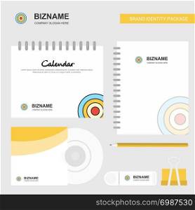 Dart Logo, Calendar Template, CD Cover, Diary and USB Brand Stationary Package Design Vector Template