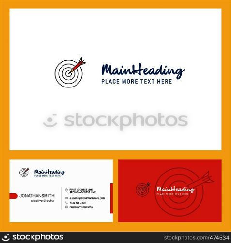 Dart Logo design with Tagline & Front and Back Busienss Card Template. Vector Creative Design