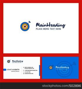 Dart Logo design with Tagline & Front and Back Busienss Card Template. Vector Creative Design