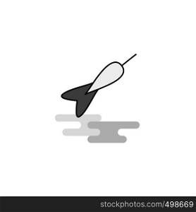Dart Web Icon. Flat Line Filled Gray Icon Vector