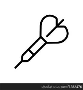 Darts icon vector. Thin line sign. Isolated contour symbol illustration. Darts icon vector. Isolated contour symbol illustration