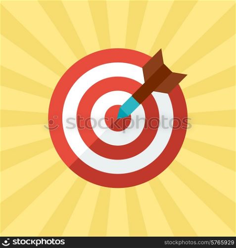 Darts target concept illustration in flat style.