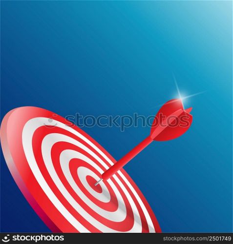 Darts target. Success Business Concept. Creative idea 3d vector illustration.