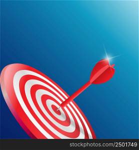 Darts target. Success Business Concept. Creative idea 3d vector illustration.