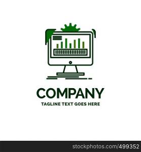 dashboard, admin, monitor, monitoring, processing Flat Business Logo template. Creative Green Brand Name Design.