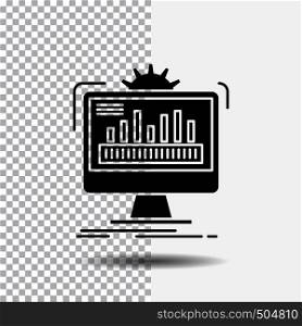dashboard, admin, monitor, monitoring, processing Glyph Icon on Transparent Background. Black Icon. Vector EPS10 Abstract Template background