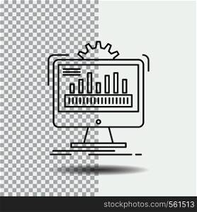 dashboard, admin, monitor, monitoring, processing Line Icon on Transparent Background. Black Icon Vector Illustration. Vector EPS10 Abstract Template background