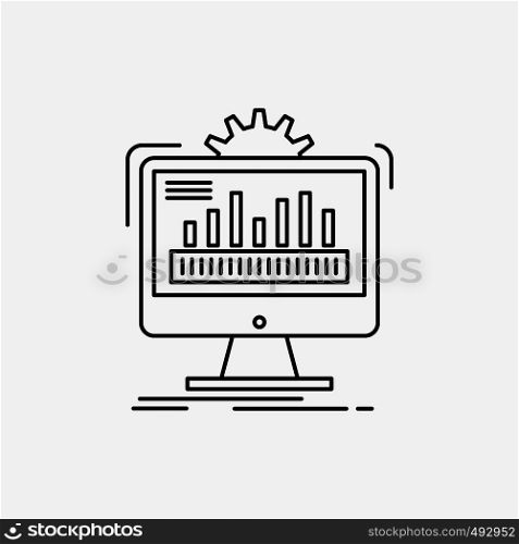 dashboard, admin, monitor, monitoring, processing Line Icon. Vector isolated illustration. Vector EPS10 Abstract Template background