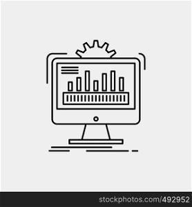 dashboard, admin, monitor, monitoring, processing Line Icon. Vector isolated illustration. Vector EPS10 Abstract Template background