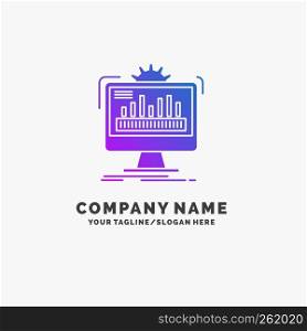 dashboard, admin, monitor, monitoring, processing Purple Business Logo Template. Place for Tagline.