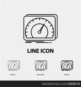 dashboard, device, speed, test, internet Icon in Thin, Regular and Bold Line Style. Vector illustration. Vector EPS10 Abstract Template background