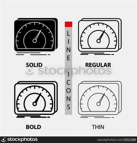 dashboard, device, speed, test, internet Icon in Thin, Regular, Bold Line and Glyph Style. Vector illustration. Vector EPS10 Abstract Template background