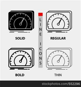 dashboard, device, speed, test, internet Icon in Thin, Regular, Bold Line and Glyph Style. Vector illustration. Vector EPS10 Abstract Template background