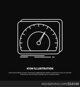 dashboard, device, speed, test, internet Icon. Line vector symbol for UI and UX, website or mobile application. Vector EPS10 Abstract Template background