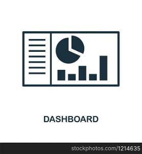 Dashboard icon. Monochrome style design from machine learning collection. UX and UI. Pixel perfect dashboard icon. For web design, apps, software, printing usage.. Dashboard icon. Monochrome style design from machine learning icon collection. UI and UX. Pixel perfect dashboard icon. For web design, apps, software, print usage.