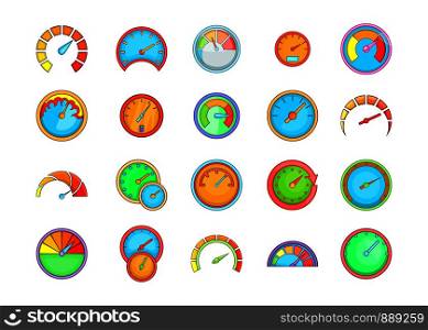 Dashboard icon set. Cartoon set of dashboard vector icons for your web design isolated on white background. Dashboard icon set, cartoon style