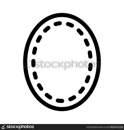dashed oval frame, icon on isolated background