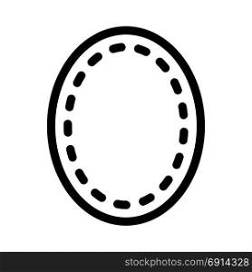 dashed oval frame, icon on isolated background