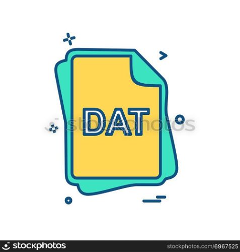 DAT file type icon design vector