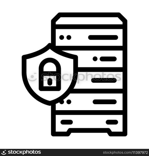 data access control database line icon vector. data access control database sign. isolated contour symbol black illustration. data access control database line icon vector illustration