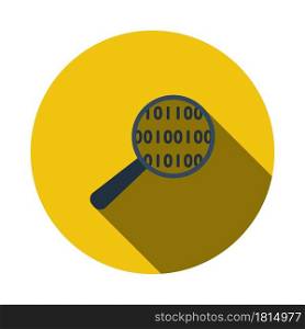Data Analysing Icon. Flat Circle Stencil Design With Long Shadow. Vector Illustration.