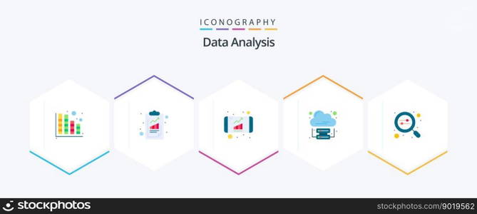 Data Analysis 25 Flat icon pack including data. cloud internet. analytics. data. analytics