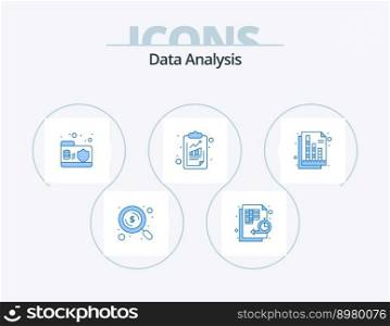 Data Analysis Blue Icon Pack 5 Icon Design. seo. business. timeline. analytics. server