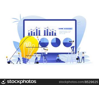 Data analysis concept people. 3d vector icon. Financial audit. Chart concept.. Data analysis concept people. 3d vector icon. Financial audit. Chart concept