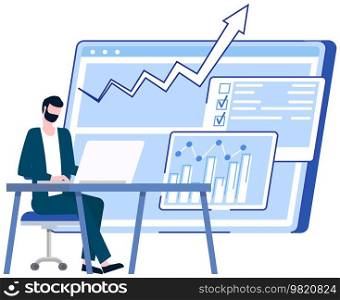 Data analysis research statistics concept. Strategy, business development. Results of statistical business research. Analyze growth of statistical indicators, income. Finance data and profit growth. Data analysis research statistics concept. Strategy, business development. Results of statistical business research